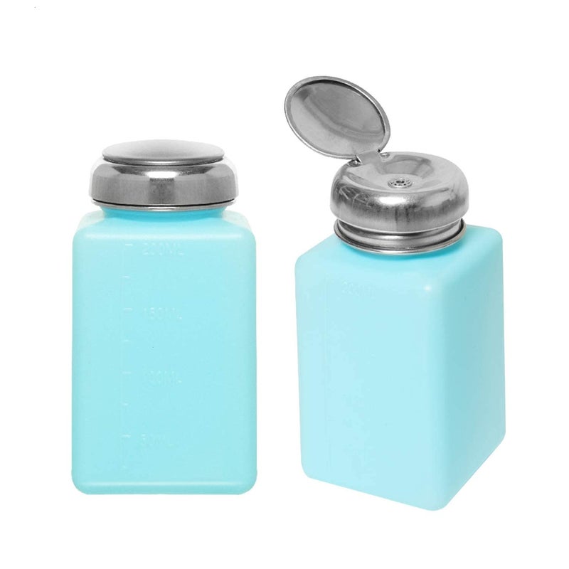 JETEHO 2 Pack 200ml Push Down Alcohol Dispenser Pump Bottle Methanol Container - Image 1